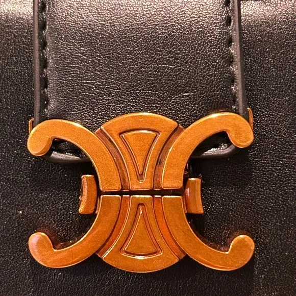 🌸NWOT🌸Black Structured Triomphe-Style Crossbody/ Shoulder / Clutch Bag - Picture 2 of 8